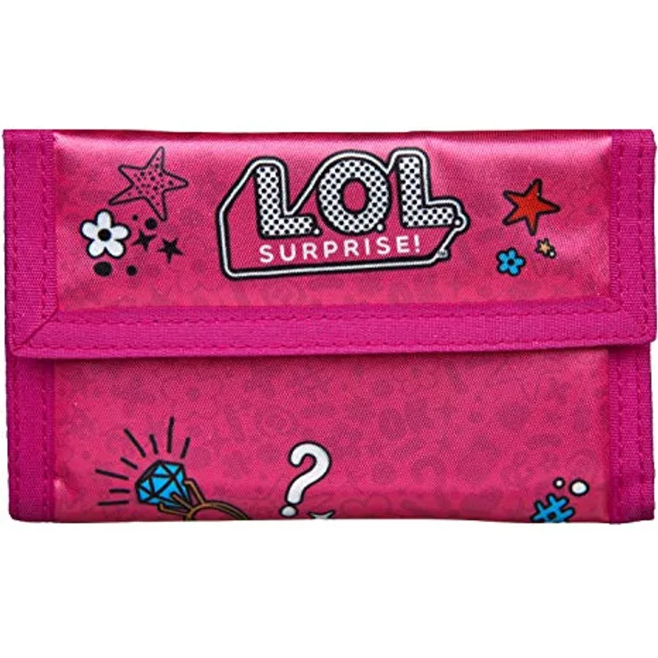 Undercover LOL Surprise Geldbeutel und Brustbeutel, Klett- und Reißverschluss, Kordelband, für Kinder, Jungen und Mädchen, 9 x 14,5 x 0,5 cm - Blau