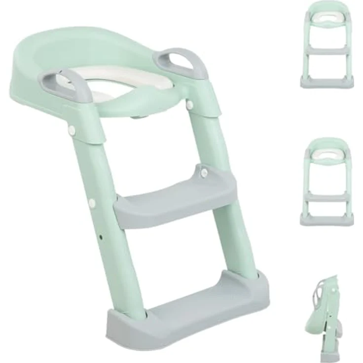 Kikkaboo Toilettenaufsatz Lea, Leiter, Toilettensitz, Griffe, Stufen verstellbar, Farbe:hellgrün – Bild 2