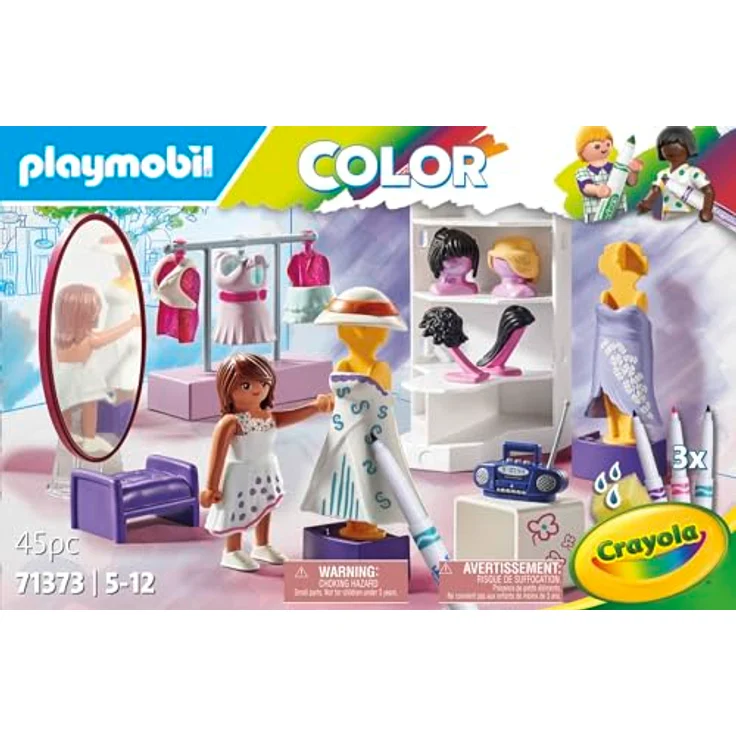 Playmobil Fashion - PLAYMOBIL Color: Fashion Design Set mit wieder abwaschbaren Stiften und vier Wechselperücken, weiß – Bild 3