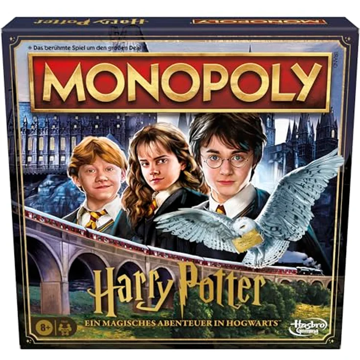 Hasbro Monopoly Harry Potter, Klassisches Brettspiel für angehende Magier und Hexen, ab 8 Jahren, mit ikonischen goldenen Spielfiguren – Bild 1