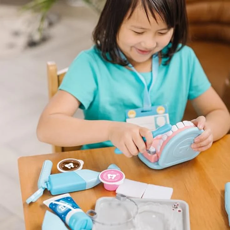 Melissa & Doug Zahnarzt Spielzeug Set für Kinder, Zahnarzt Spielzeug für Kinder, Lernspielzeug für Jungen ab 3 Jahren, Kinderzahnarzt-Spielset, Montessori Kinderspielzeug ab 3 Jahren – Bild 4