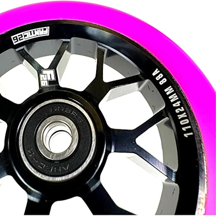 Fantic26 Stuntscooter Spy7 Stunt-Scooter Rolle 110mm Abec11 Schwarz/Pu Pink – Bild 2