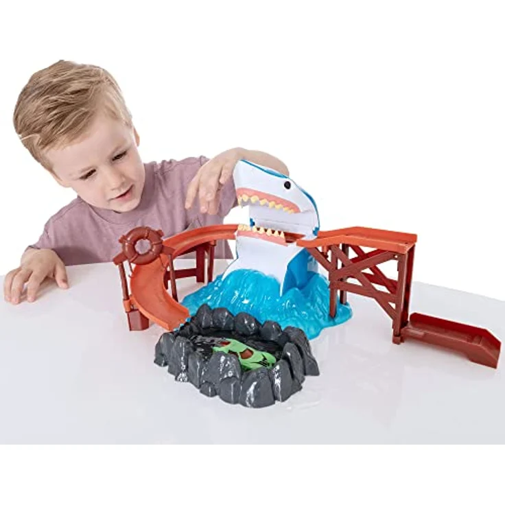 Teamsterz Farbwechselndes Haifischbeiß-Spielset, mit 3D Druckguss-Auto, Schienen-Set und Farbwechsel-Funktion, geeignet für Kinder ab 3 Jahren – Bild 3