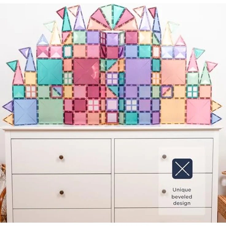 Connetix Magnetspielbausteine Pastel Creative Pack verstärkte Magnete pädagogisches Lernspiel (Open Play, 120 Teile) ab 3 Jahren – Bild 3