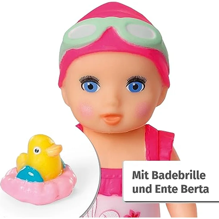 BABY born Minis, Minipuppe mit Badewanne, Spielset mit Bathtub, 7cm große Puppe Amy mit Badewanne und Bade Ente, 906101, Zapf Creation – Bild 4