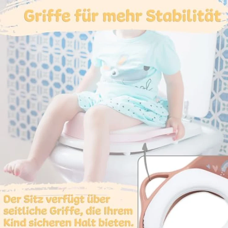Babykajo Kinder Toilettensitz, abwaschbare Sitzpolsterung mit Griffen, Anti-Rutsch Beschichtung, geeignet für Kinder ab 2 Jahren – Bild 5