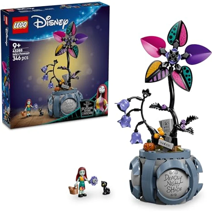 LEGO Disney Sallys Blumentopf (43288), 346-teiliges Bastelset für Kinder ab 9 Jahren, Höhe 27 cm, mit dekorativen Kunstblumen und internen Szenen aus "The Nightmare Before Christmas" – Bild 2