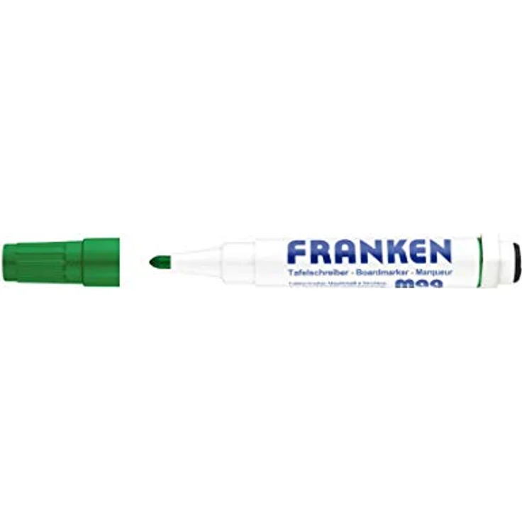 FRANKEN KombiMarker® Whiteboard-Marker, grün, Strichstärke 1,0 - 3,0 mm, geruchsarm, inkl. Schwamm und Magnet – Bild 1