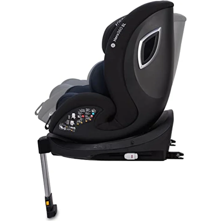 Osann Reboarder-Kindersitz Hero 360 SL drehbar, ab Geburt - 4 Jahre, Isofix-Basis, Twill Navy – Bild 7