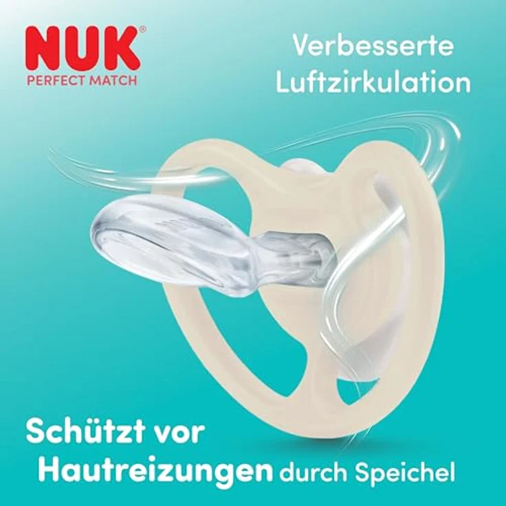 NUK Perfect Match Air Day & Night Schnuller, 4 Stück für 18-36 Monate, leuchtend, luftzirkulationsfördernd, speichelrash-präventiv, 95% Baby-Akzeptanz – Bild 3