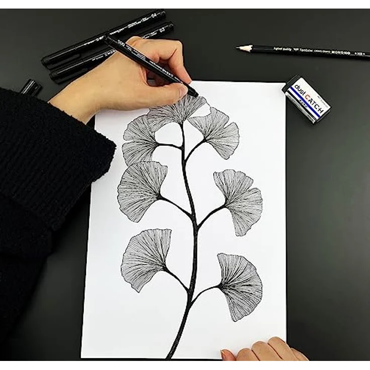 Tombow MONO drawing pen 06, Fineliner schwarz 0,5 mm, wasserlösliche Tinte, ergonomischer Griff – Bild 3