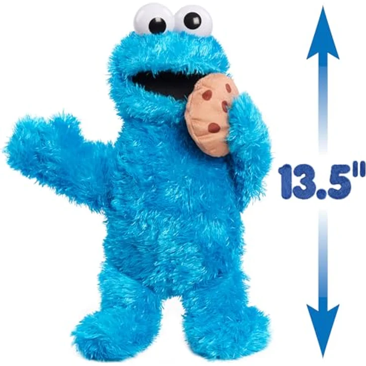 Just Play Ltd. Sesamstrasse - Krümel Monster Plüschfigur, kitzliges Monster mit Mampfgeräuschen, blau – Bild 5