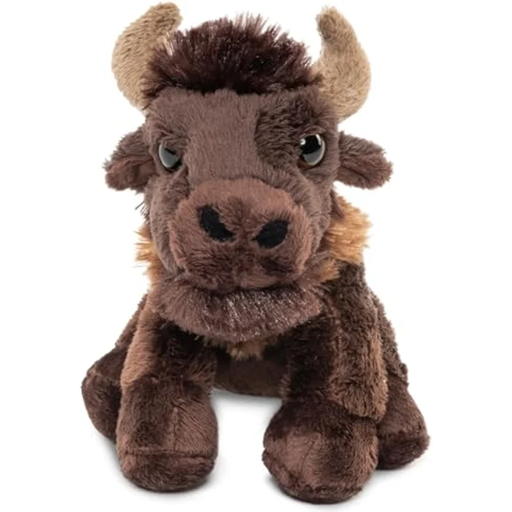 Uni-Toys Bison Plushie 13 cm, Plüsch-Büffel mit naturgetreuem Design und hochwertigem, recyceltem Füllmaterial – Bild 2