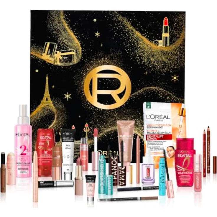 L'Oréal Paris Beauty Adventskalender 2026, 24 hochwertige Beauty-Produkte, inklusive Revitalift Serum-Maske und Waterproof Mascara Black – Bild 3