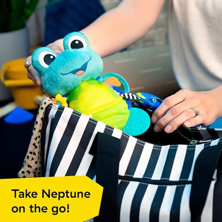 Baby Einstein Neptune, sensorisches Kuscheltier mit Plüschaktivität, knisternde Geräusche und kontrastreiche Farben, abwischbar – Bild 5