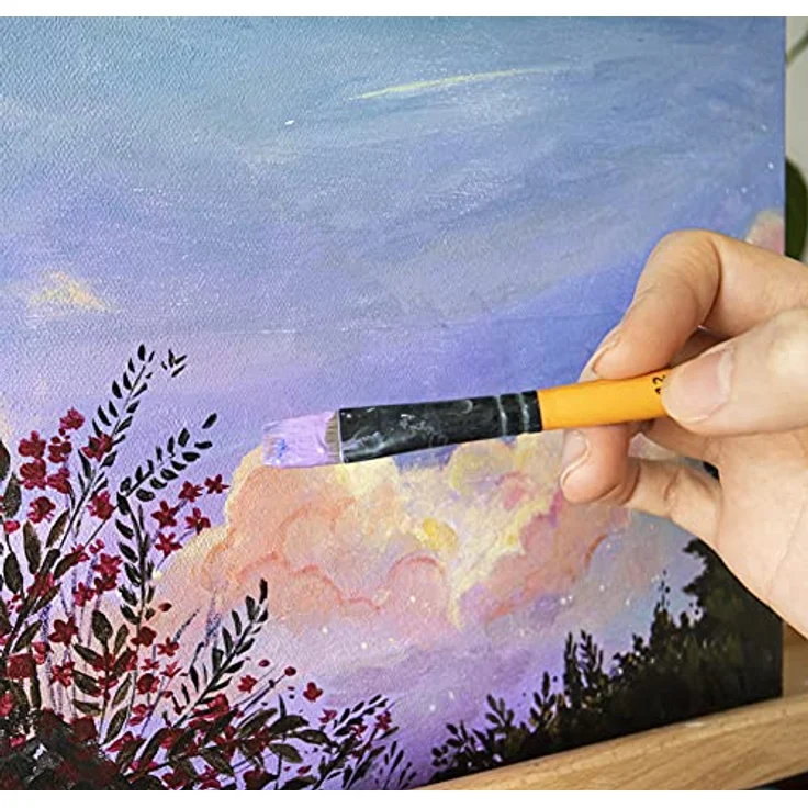 Mont Marte Pinselset für Acrylfarben, 10 Taklon-Pinsel mit Pinseltasche, ideale Grundausstattung für Künstler und Anfänger – Bild 5
