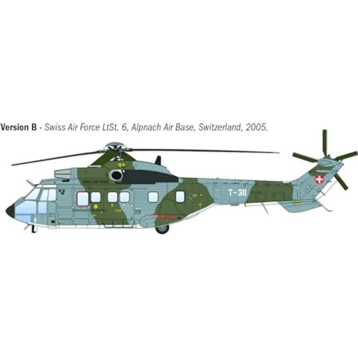 Italeri IT91096 AS332 Super Puma, Plastikmodell im Maßstab 1/72, 25,5 cm, inklusive Farb-Anleitung – Bild 4