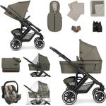 ABC Design Kinderwagenset Salsa 4 Air Starter Set, Olivgrün, mit i-Size Babyschale, abnehmbarer und waschbarer Bezug, integriertes Gurtsystem, 3-Punkt- und 5-Punkt-Gurt, uv-beständig, faltbar