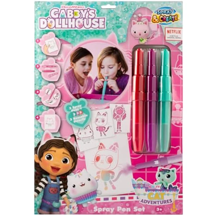 Canenco Kreativset Gabby's Dollhouse, Sprühstifte Set für kreative Bastelprojekte, nicht geeignet für Kinder unter 3 Jahren – Bild 1