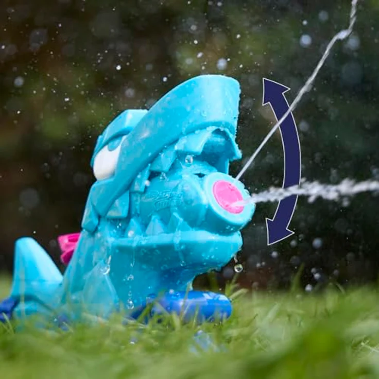Nerf Super Soaker Hop & Chomp, Wasserspielzeug mit rotierenden Wasserstrahlen und mampfendem Kiefer, für Gartenschlauch, Outdoor-Sprinklerspielzeug für Kinder ab 3 Jahren – Bild 5