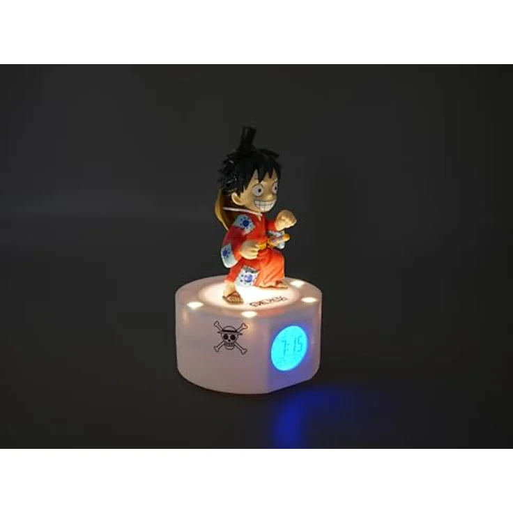 Teknofun One Piece Wecker Ruffy, 18 cm mit Leuchtfunktion, digitales Display und programmierbarem Alarm – Bild 6
