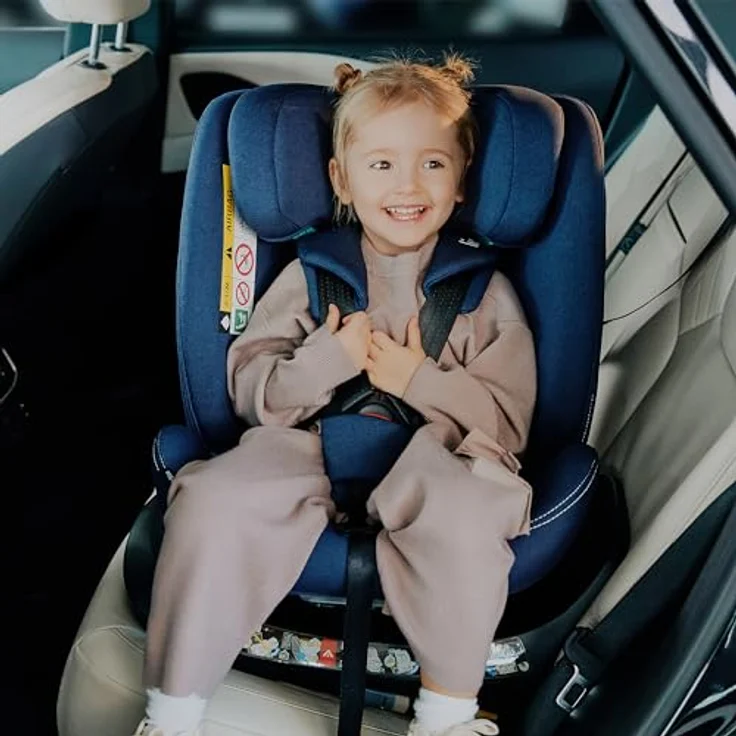 lionelo Autokindersitz BASTIAAN ONE i-SIZE, 4-in-1 Kindersitz mit 360 Grad Drehung, ab Geburt bis 12 Jahren, 0-36 kg, (Set) - Schwarz – Bild 4