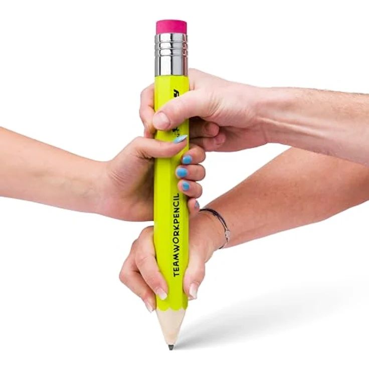 JOLLY Teamworkpencil XXL Graphitstift, extra dicke Graphitmine, metallummantelter Radiergummi, inkl. Kunststoffetui – Bild 2