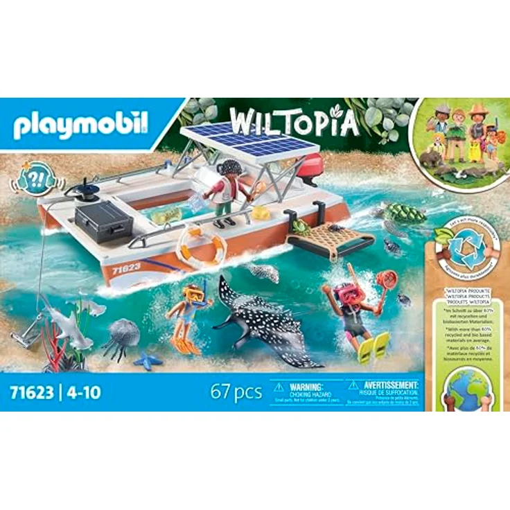 Playmobil® Konstruktions-Spielset Korallenriff Plattform (71623), Wiltopia, (67 St), Made in Europe – Bild 5