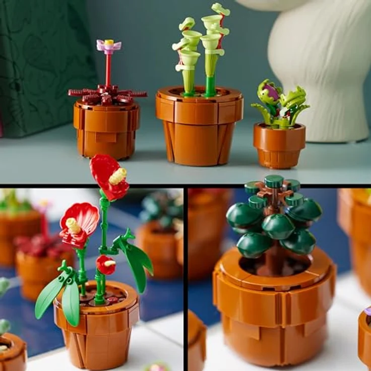 LEGO Icons Mini Pflanzen, 9 künstliche Blumen zum Bauen, Botanical Collection Sammel-Set für Erwachsene, Geschenk für Sie & Ihn zum Valentinstag, Wohndeko mit baubarem Terrakotta-Topf 10329 – Bild 4