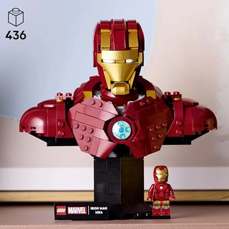 LEGO Marvel 76327, Iron Man MK4 Büste, 436-teilig, 17 cm hoch, für Erwachsene – Bild 3