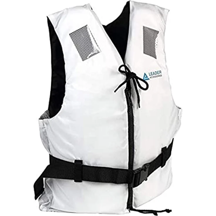 Leader International Schwimmhilfe für Erwachsene, Feststoffweste mit 40N Auftrieb, Weiß, Größe S (30-50kg) – Bild 4