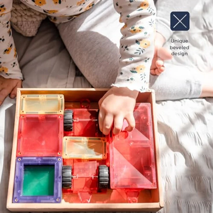 Connetix Rainbow Motion Pack Magnetspielbausteine, verstärkte Magnete, pädagogisches Lernspiel, 24 Teile, ab 3 Jahren – Bild 4
