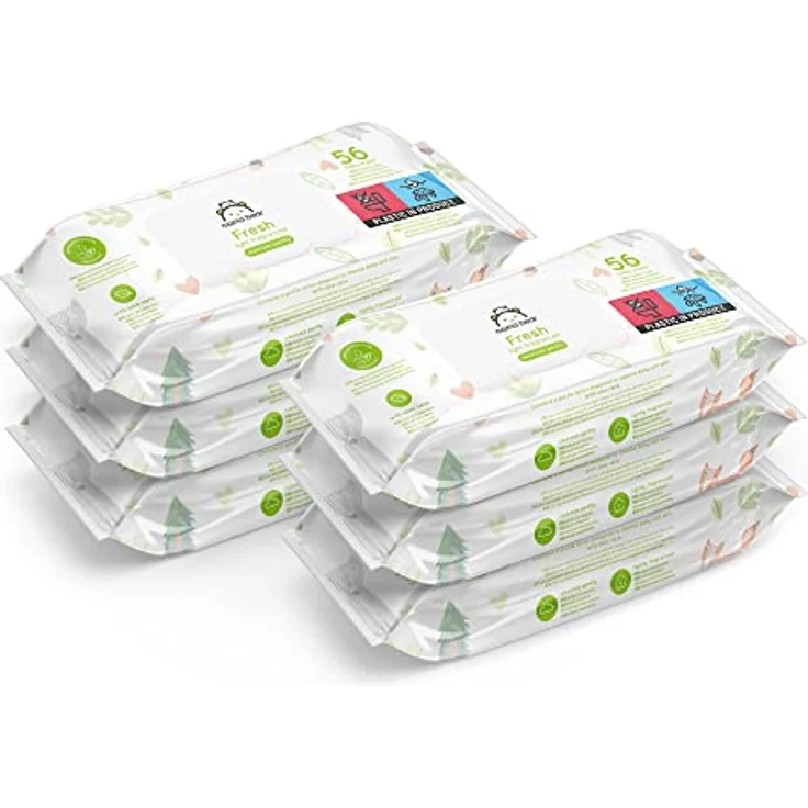 Amazon-Marke: Mama Bear Frisch Baby Feuchttücher, Aloe Vera, 336 Stück (6 Packungen mit 56) – Bild 1