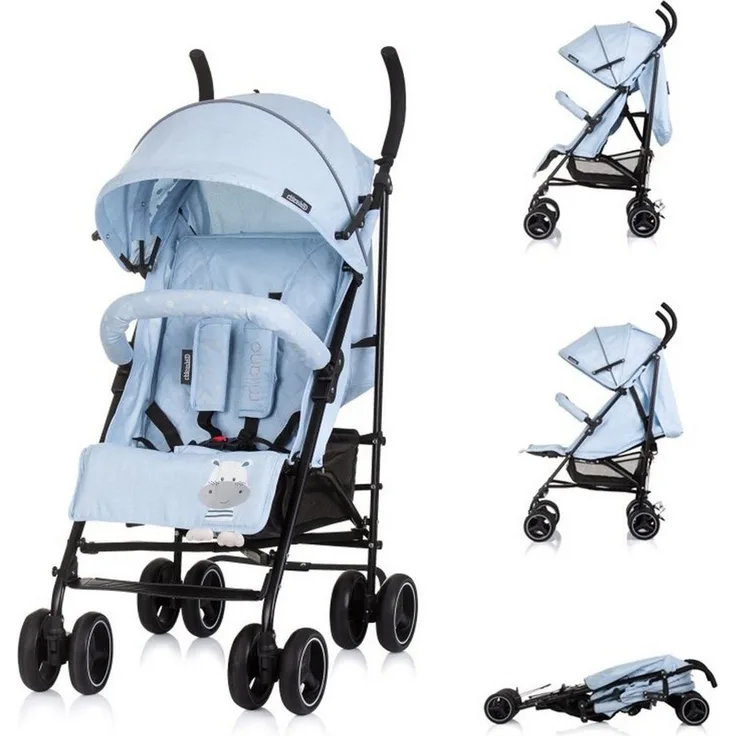 Chipolino Kinder-Buggy Kinderwagen Milano, Rückenlehne verstellbar, faltbar, klassischer Stahlrahmen, in Grau