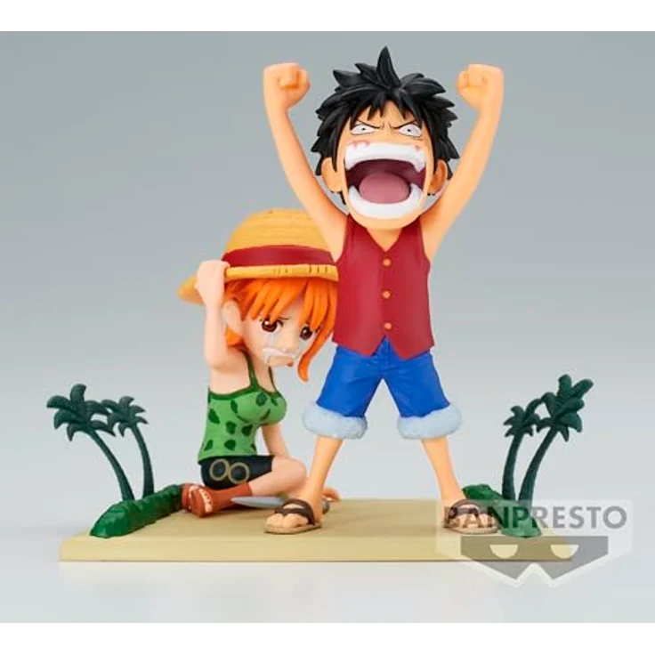 Banpresto One Piece World Collectable Actionfigur, Monkey D. Luffy & Nami, 7 cm, Mehrfarbig, Sammlerfigur, offiziell lizenziert – Bild 3
