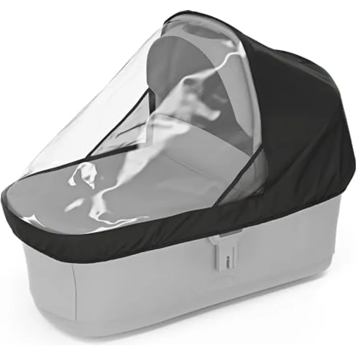 Thule Bassinet Rain Cover, Regenverdeck für Kinderkörbchen, passgenauer Wetterschutz in Schwarz, One-Size