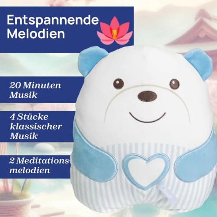 Chicco Kuschelbär, Kuscheltier mit Sound- und Lichteffekt, weiße Nachtlichtmelodien – Bild 3