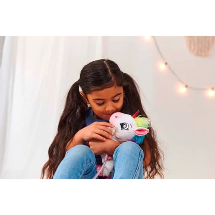 SIMBA TOYs PetZoo Regenbogen Einhorn, Funktionsplüsch mit beweglichem Kopf und Schweif, 24 cm, LED-Steuerung – Bild 3