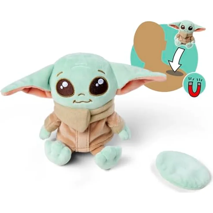 Simba Disney Mandalorian Grogu Schulter-Kuscheltier, 12 cm, magnetische Plüschfigur für Fans & Kinder ab 0 Jahre