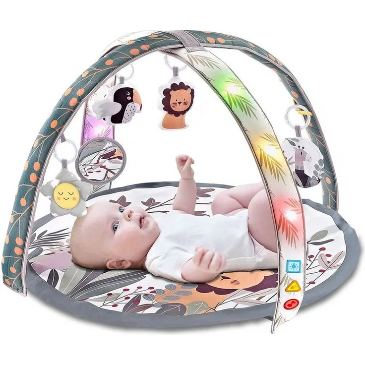 Chipolino Spielbogen Spielbogen Krabbeldecke, hängende Plüschtiere Melodien Spiegel, Blinkende Lichter, Rosa