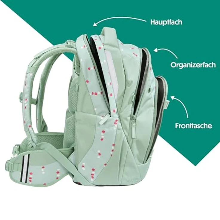 coocazoo Schulranzen MATE Dancing Dots, ergonomisch, Easy-Grow-System, für Körpergrößen 135-180 cm, 30 Liter – Bild 3