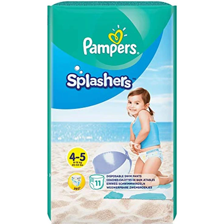 Pampers Splashers Einweg-Schwimmhose - Größe 4/5 9-15kg - Fall von 8 Packungen von 11 – Bild 3