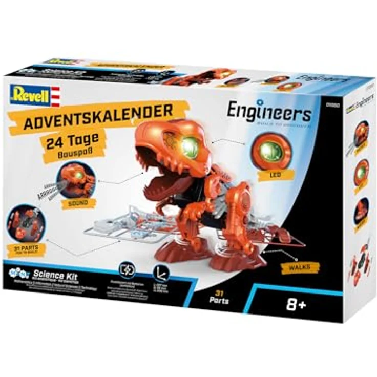 Revell Control Adventskalender Engineers „Electric T.Rex“, Premium-Qualität mit benutzerfreundlichem Handling und vielseitiger Verwendbarkeit – Bild 3