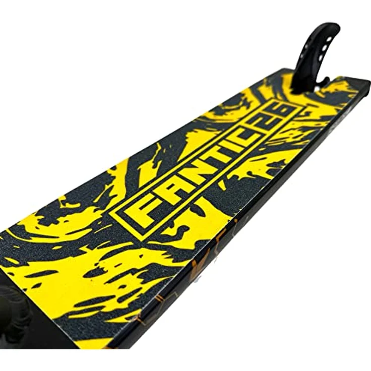 Fantic26 Stuntscooter Fantic26 Stunt-Scooter Griptape 58,5cm x 15,5cm Swirl Schwarz/Gelb, reißfestes/wasserfestes PVC Material, optimaler Grip, F26 Logo – Bild 4