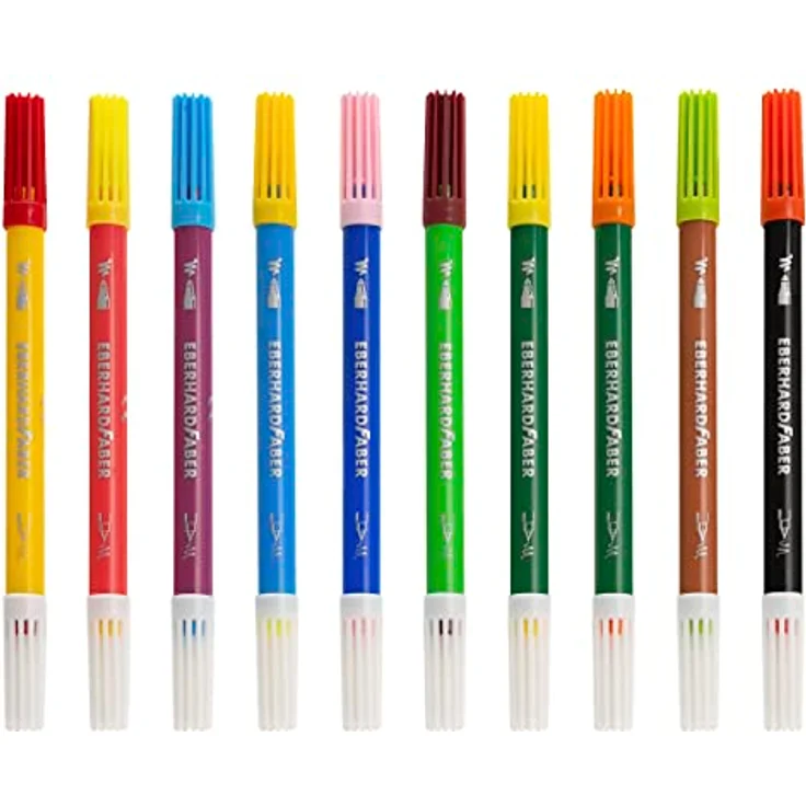 Eberhard Faber 551010 - Colori Zauber-Filzstifte in 10 Farben, mit dicker Mal- und weißer Zauberspitze, auswaschbar, im Kartonetui, zum Verzieren, Zeichnen, Basteln und Schreiben – Bild 2