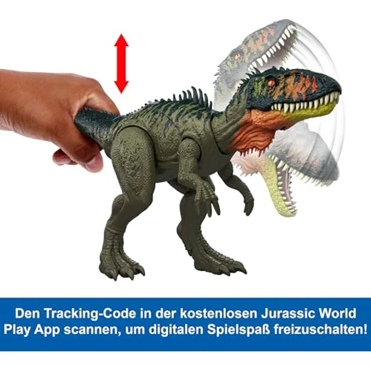 Mattel Jurassic World - Gigantic Thrashers - Tyrannotitan Actionfigur mit Schwanzangriffsbewegungen – Bild 3