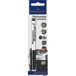 Faber-Castell 159596 - Textilmarker, 1 mm Rundspitze, bis zu 95°C waschbar, Fixierung selbständig nach 24 Sunden oder nach dem Bügeln, schwarz, 1 Stück