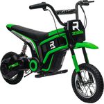 HOMCOM Elektro-Kindermotorrad Kinderfahrzeug Kunststoff Grün, 24V Motor, integrierte Musik, für Kinder 8-12 Jahre