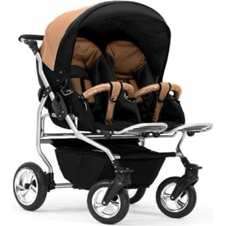 Elcar Zwillingskinderwagen 2 in 1 Duo Twin inkl. Sportsitze - 11 Teile - Federung, Luftbereifung, 20 Farben – Bild 3