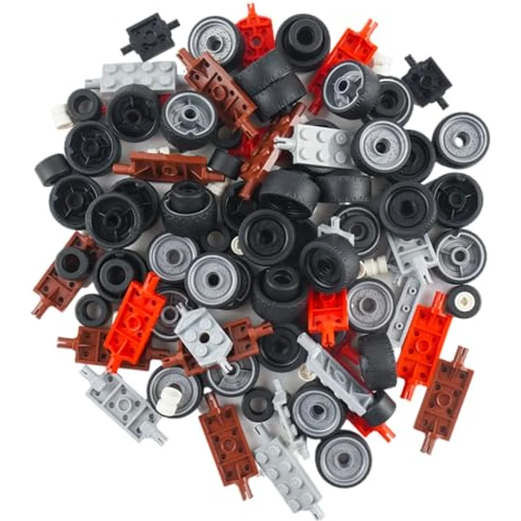 Stein-Experte Lego® City 30 Achsen mit Rädern – 90 Teile – Baue Deine eigenen kreativen Fahrzeuge! - Bunte Vielfalt, Kompatibilität mit LEGO Sets – Bild 2